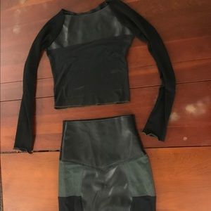 Rave wear skirt and top | pleather details | goth